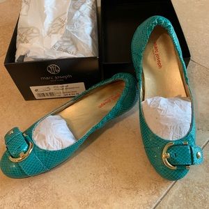 NWT Marc Joseph turquoise flats size 8M.